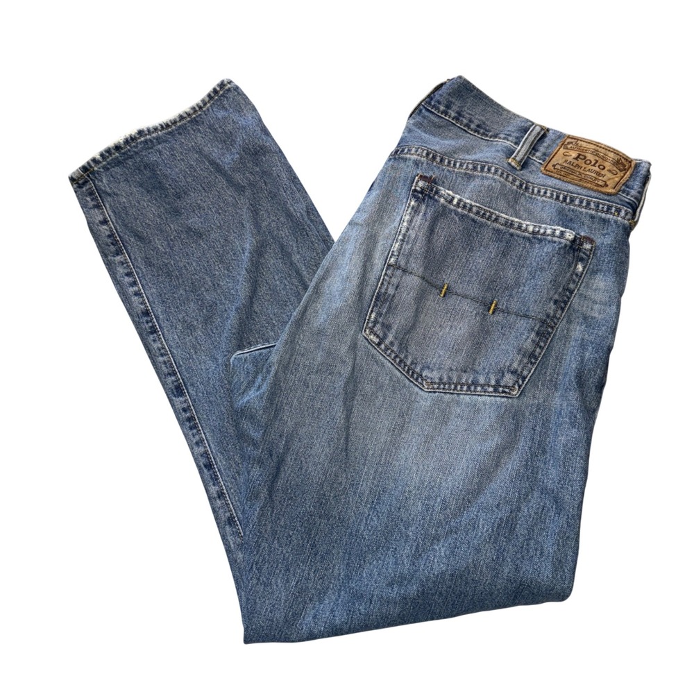 Polo Ralph Lauren Jeans 38x30 Blue Authentic Dungarees Straight Leg Denim